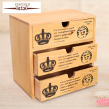Staygold Zakka Multifunctional Mini Storage Cabinet Three Drawer Box Wood Craft Storage Box Small Parts Vintage Home Decor