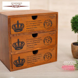 Staygold Zakka Multifunctional Mini Storage Cabinet Three Drawer Box Wood Craft Storage Box Small Parts Vintage Home Decor