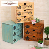 Staygold Zakka Multifunctional Mini Storage Cabinet Three Drawer Box Wood Craft Storage Box Small Parts Vintage Home Decor