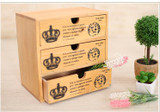 Staygold Zakka Multifunctional Mini Storage Cabinet Three Drawer Box Wood Craft Storage Box Small Parts Vintage Home Decor