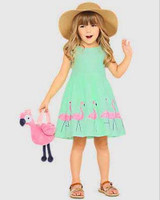 Stay Naive Girl Clothing Cartoon Print Bowknot Children's Clothing 2017 New Girls Dress Up Children