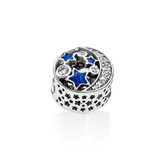 Starland Fine 100% 925 Sterling Silver Nostalgic Star Clear CZ Blue Enamel Beads Charms Bracelet Women Jewelry DIY Accessories