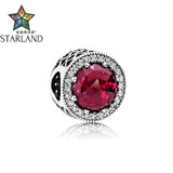 Starland Fashion 2017 New 100% 925 Sterling Silver Radiant Hearts Red Blue Clear CZ Beads Fit Charm Bracelet Women Party Jewelry
