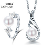 Dainashi 2015 New Fashion 925 sterling silver necklace rings for women natural pearl jewelry bridal jewelry sets wedding rings Dainashi 2015 New Fashion 925 sterling silver necklace rings for women natural pearl jewelry bridal jewelry sets wedding rings