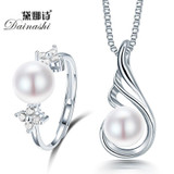 Dainashi 2015 New Fashion 925 sterling silver necklace rings for women natural pearl jewelry bridal jewelry sets wedding rings Dainashi 2015 New Fashion 925 sterling silver necklace rings for women natural pearl jewelry bridal jewelry sets wedding rings