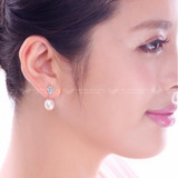 DAIMI Natural Pearl Necklace Earrings Silver Sets, Brand Jewelry Cedar 8-9mm White Cultured Pearl Sets, Trendy Jewelry Sets