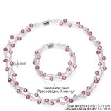 DAIMI Natural Pearl Necklace Bracelet  Wedding Jewelry, 5-6mm Cultured Pearl White Pink Lavender Pearl Sets, Bridal Jewelry Sets