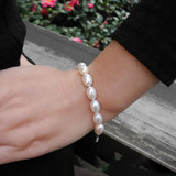 DAIMI Brand Freshwater Pearls Bracelet 7-8 mm Natural White Pearl Oval Shape River Pearls Bracelets Casual Bracelet