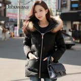 Dabuwawa Two Colors Winter Women Casual Down Coat Hooded Parka A Line Warm Jacket Down Duck Female