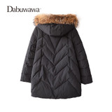 Dabuwawa Two Colors Winter Women Casual Down Coat Hooded Parka A Line Warm Jacket Down Duck Female