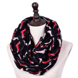 Dachshund infinity scarf lot foulard women sausage dog bufandas mujer echarpes foulards femme winter takca loop scarfs 2015