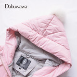 Dabuwawa Pink Winter Women Casual Long Down Coat With Fox Fur Collar Warm Jacket Down Duck Female