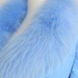 Dabuwawa Blue Winter Down Coats Women Parkas With Real Fur Collar Warm Down Duck Jackets Female