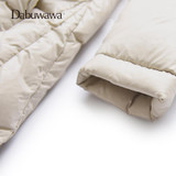 Dabuwawa Beige Winter Women Casual Long Down Coat Hooded Parka A Line Warm Jacket Down Duck Female