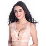 D E Cup Women Sexy Lace Vest Bra Comfortable Large Size Bra Everyday Wear Push Up No Rims Bras Brassiere 36 38 40 42 44 46