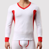 Czzlolo 2 pieces Underwear Cotton Men Thermal Underwear Long Johns V-Neck Collar Men's Warm Underwear Suit Men Long Johns Set
