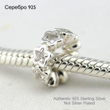 CZ Stars Spacer Beads 100% 925 Sterling Silver charm Jewelry Fit European Original Charms Bracelets Making Fine Jewelry