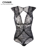 CYHWR New transparent lace sexy hollow vest deep V Teddy hot shapers panty bodysuit Women Underwear Bra Set