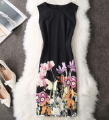 CYAN Summer Dress Women 2018 Casual Plus Size Elegant Floral Print Party Dress Sexy Slim Ladies White Bodycon Dress Female 4XL
