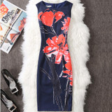 CYAN Summer Dress Women 2018 Casual Plus Size Elegant Floral Print Party Dress Sexy Slim Ladies White Bodycon Dress Female 4XL