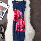 CYAN Summer Dress Women 2018 Casual Plus Size Elegant Floral Print Party Dress Sexy Slim Ladies White Bodycon Dress Female 4XL