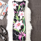 CYAN Summer Dress Women 2018 Casual Plus Size Elegant Floral Print Party Dress Sexy Slim Ladies White Bodycon Dress Female 4XL