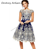 CYAN 2018 Vintage Summer Dress Women Sexy Hollow Out Lace Dress Female Casual Short Sleeve Ball Gown Party Dresses vestidos 3XL