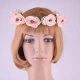 CXADDITIONS Bridal Floral Adjustable Crown Hair Wreath girl Breath Camellia Flower Simple Halo Woodland Hairpiece Wedding Rustic