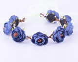 CXADDITIONS Bridal Floral Adjustable Crown Hair Wreath girl Breath Camellia Flower Simple Halo Woodland Hairpiece Wedding Rustic