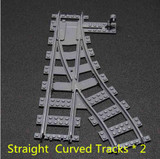 CX Train Rail Tracks Block Model building kits compatible with lego city Rail Tracks for Train Straight &amp; Curved Tracks 60098