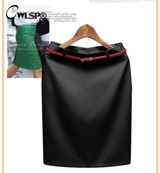 CWLSP 2017 Summer High Waisted Skirt Womens OL Formal Work wear Ladies Midi Skinny pencil Skirts with Belt Plus Size S-3XL