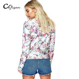 CUYIZAN Fashion Autumn Basic Bomber Jacket women Floral Slim Casual Business Jacket Women Coat Tops Outwear jaqueta femininas