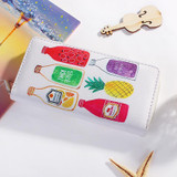 Cute Women's Clutch Wallet Long Purse Cartoon Fruit Print OWL Zipper Wallet for Women Ladies Card Holder Fresh Phone Bags Summer