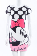 Cute Womens Cartoon Mickey Dress Short Sleeve Mini Dress Slim Fit Bodycon Sexy Party Clubwear