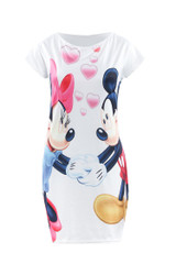 Cute Womens Cartoon Mickey Dress Short Sleeve Mini Dress Slim Fit Bodycon Sexy Party Clubwear