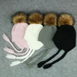Cute Winter Baby Hat Fur Ball Pompom Cap Kids Girl Boy Winter Knitted Wool Hats Caps for Girls Hemming Hat Beanies