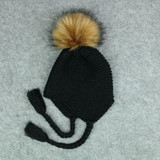 Cute Winter Baby Hat Fur Ball Pompom Cap Kids Girl Boy Winter Knitted Wool Hats Caps for Girls Hemming Hat Beanies