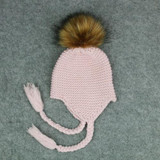 Cute Winter Baby Hat Fur Ball Pompom Cap Kids Girl Boy Winter Knitted Wool Hats Caps for Girls Hemming Hat Beanies