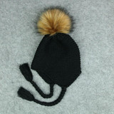Cute Winter Baby Hat Fur Ball Pompom Cap Kids Girl Boy Winter Knitted Wool Hats Caps for Girls Hemming Hat Beanies