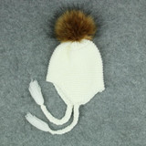 Cute Winter Baby Hat Fur Ball Pompom Cap Kids Girl Boy Winter Knitted Wool Hats Caps for Girls Hemming Hat Beanies