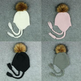 Cute Winter Baby Hat Fur Ball Pompom Cap Kids Girl Boy Winter Knitted Wool Hats Caps for Girls Hemming Hat Beanies