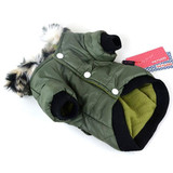 Cute Warm Coats Dog Clothing For Pet Faux Pockets Fur Trimmed Dog Puppy Hoodie Pets Jacket Costume