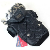 Cute Warm Coats Dog Clothing For Pet Faux Pockets Fur Trimmed Dog Puppy Hoodie Pets Jacket Costume