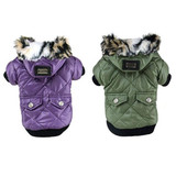 Cute Warm Coats Dog Clothing For Pet Faux Pockets Fur Trimmed Dog Puppy Hoodie Pets Jacket Costume