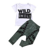 Cute Toddler Kid Baby Boys Clothes Sets T-shirt Top Short Sleeve Cotton Pants Outfits Clothing Set Boy