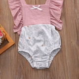 Cute Toddler Baby Girls Clothes Flying Sleeve Floral Romper Jumpsuit Cotton Clothes Outfits Sunsuit