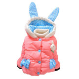 Cute Thickening Girl Jacket Coat Warm Outerwear Winter Coat Hooded Jacket Cartoon Rabbit Children Outerwear