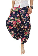Vellsar Low Drop Crotch Loose Fit Harem Baggy Hakama Capri Cropped Linen Pants Men trousers Japanese Samurai Style Boho Casual