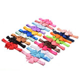 Velishy-20 Pcs/lot DIY Grosgrain Ribbon Bow Elastic Child Hair Bands Hair Bow Headband For Women Lady Children