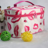 Velishy Women Fashion Cosmetic Bag Big Travel Lingerie Bra Underwear Dot Bags Cosmetic Makeup Toiletry Storage Organizer Case